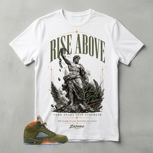 Army Olive 5s Zadago Shirt Rise Above Graphic