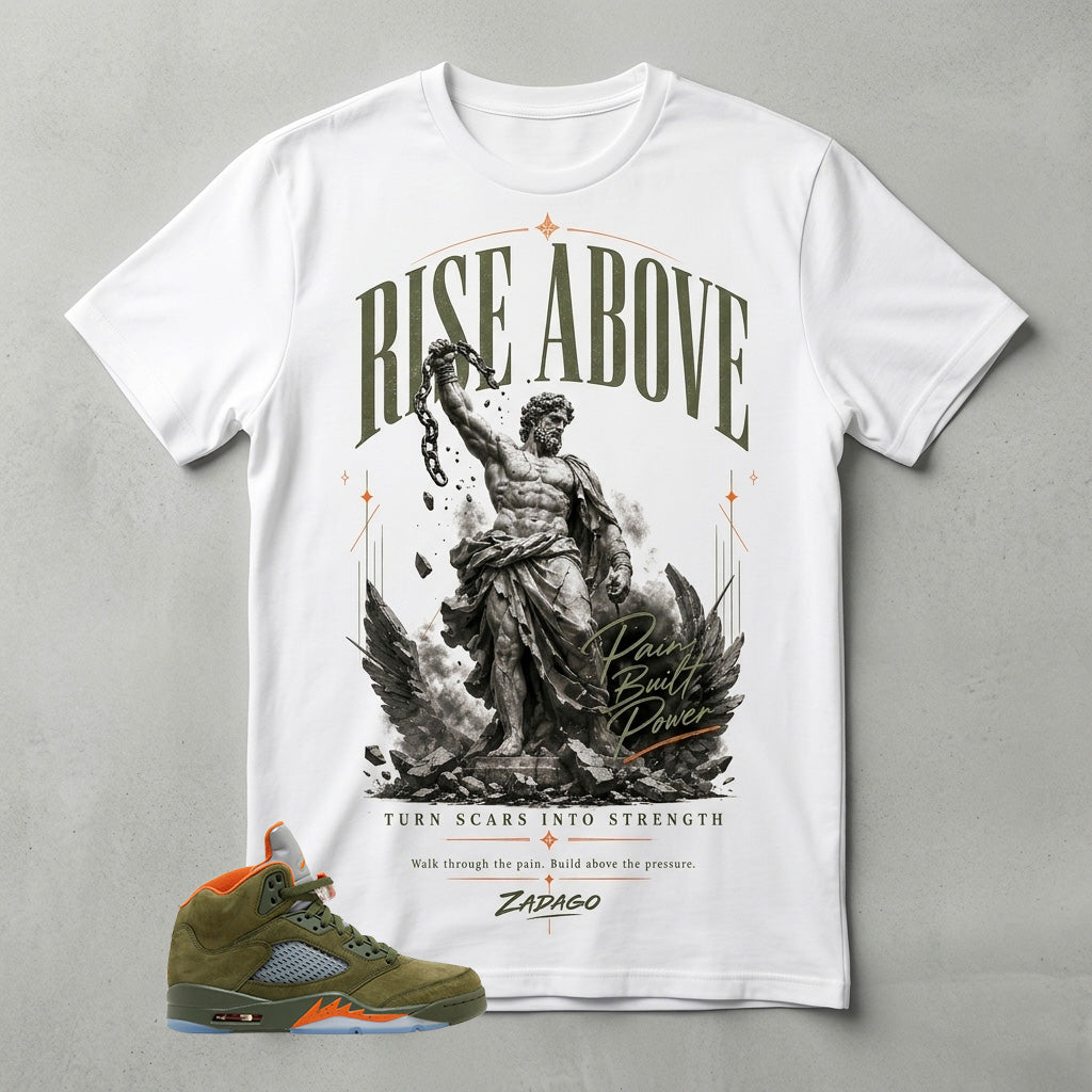 Army Olive 5s Zadago Shirt Rise Above Graphic