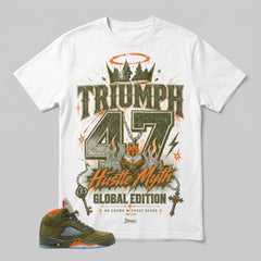 Army Olive 5s Zadago Shirt Triumph 47 Hustle Myth Graphic
