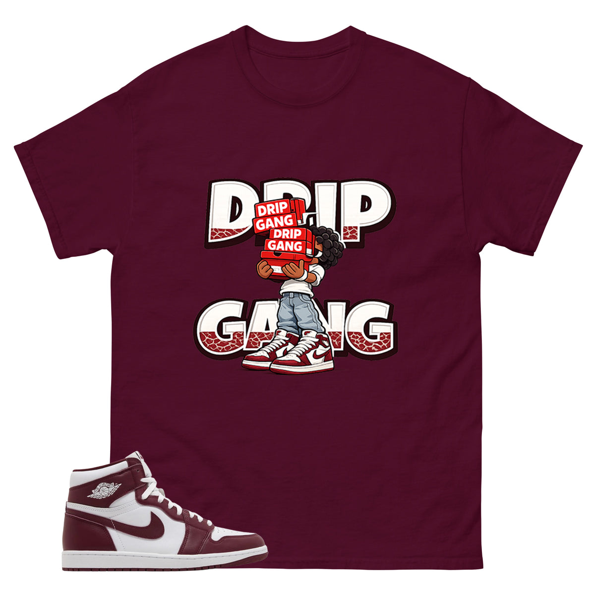 Artisanal Red 1s Zadago Shirt Drip Gang Graphic