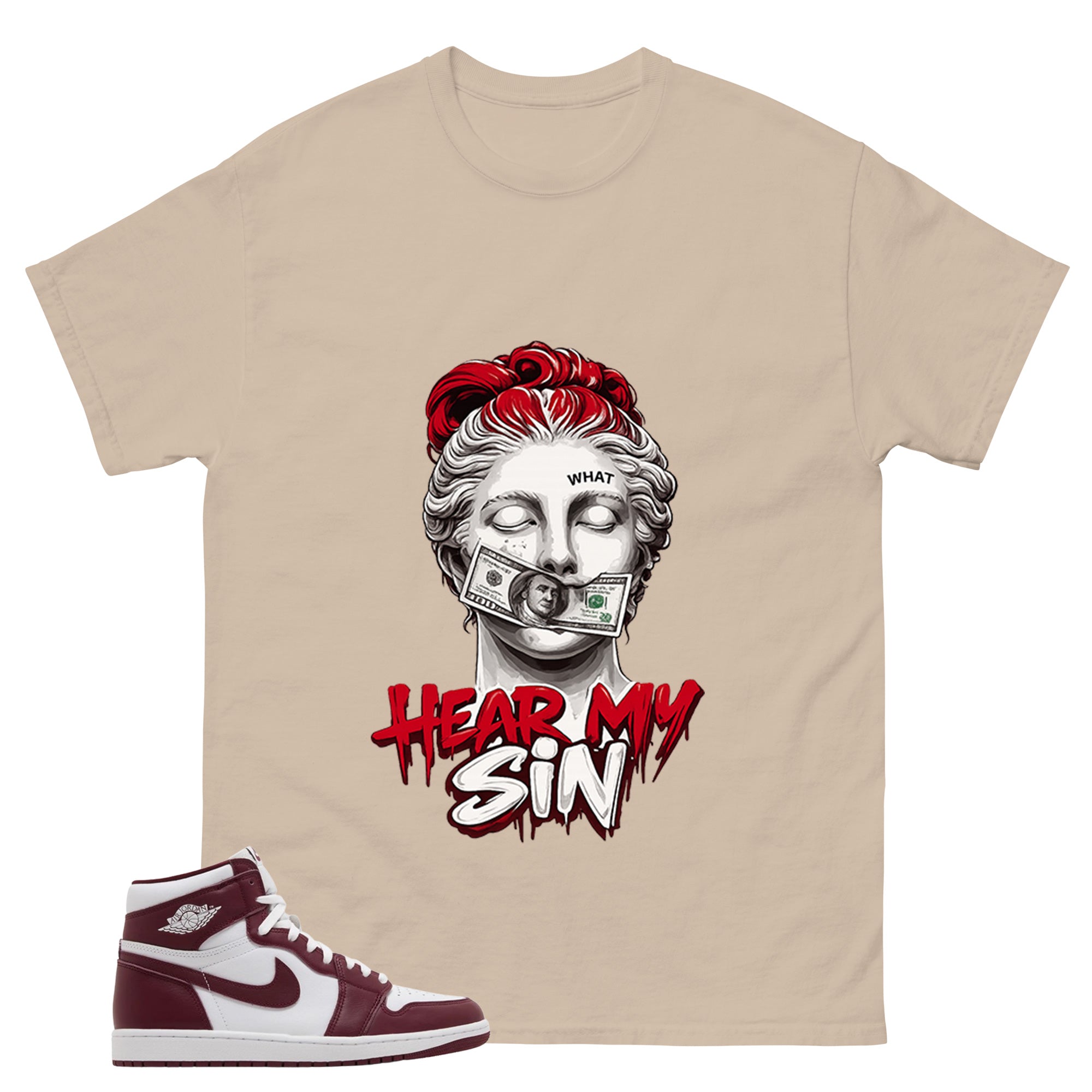 Artisanal Red 1s Zadago Shirt Hold My Sin Graphic