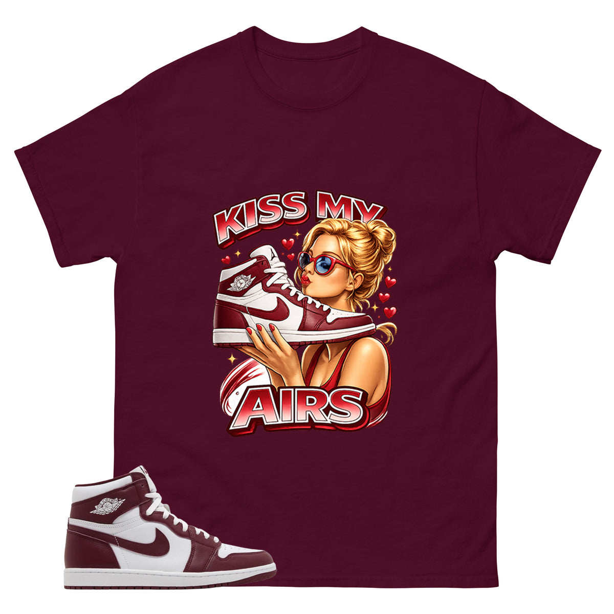 Artisanal Red 1s Zadago Shirt Kiss My Airs Graphic