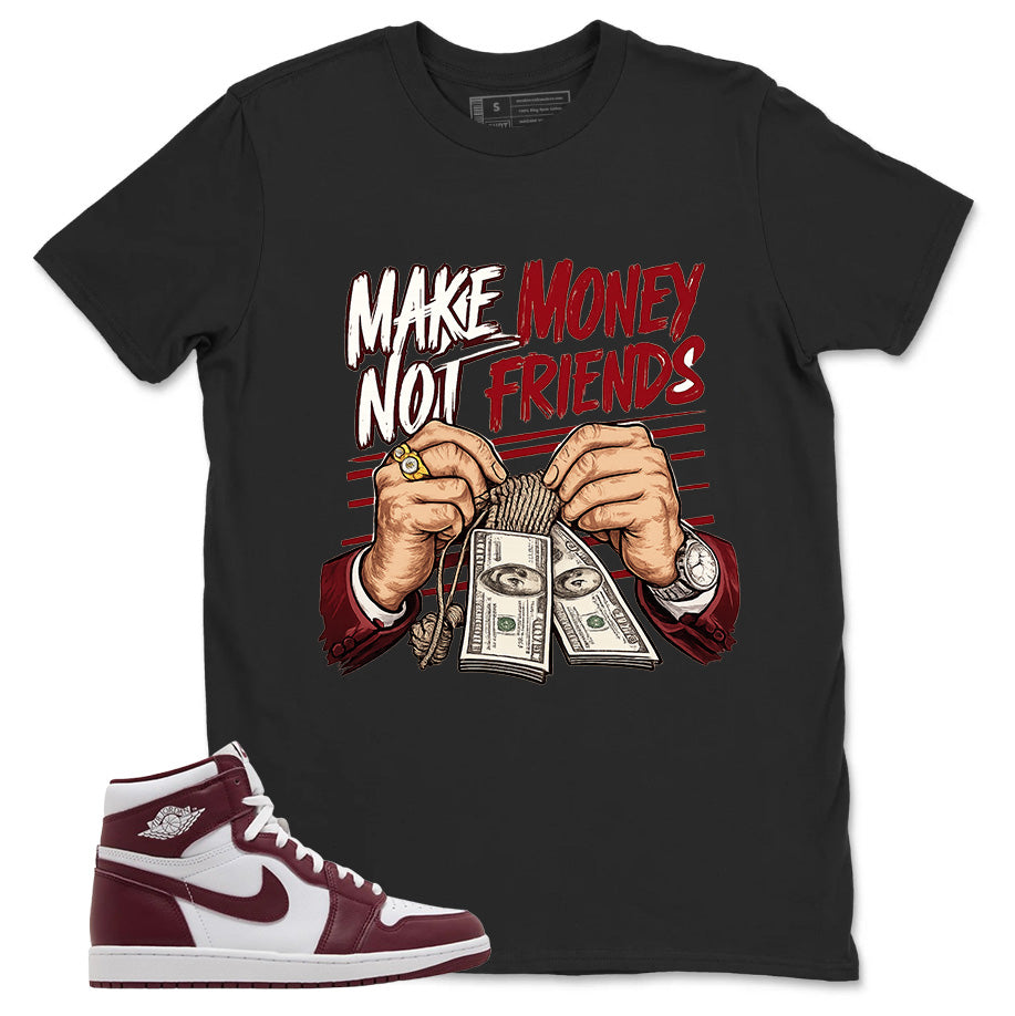 Artisanal Red 1s Zadago Shirt Make Money Not Friends Graphic