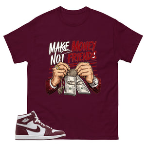 Artisanal Red 1s Zadago Shirt Make Money Not Friends Graphic
