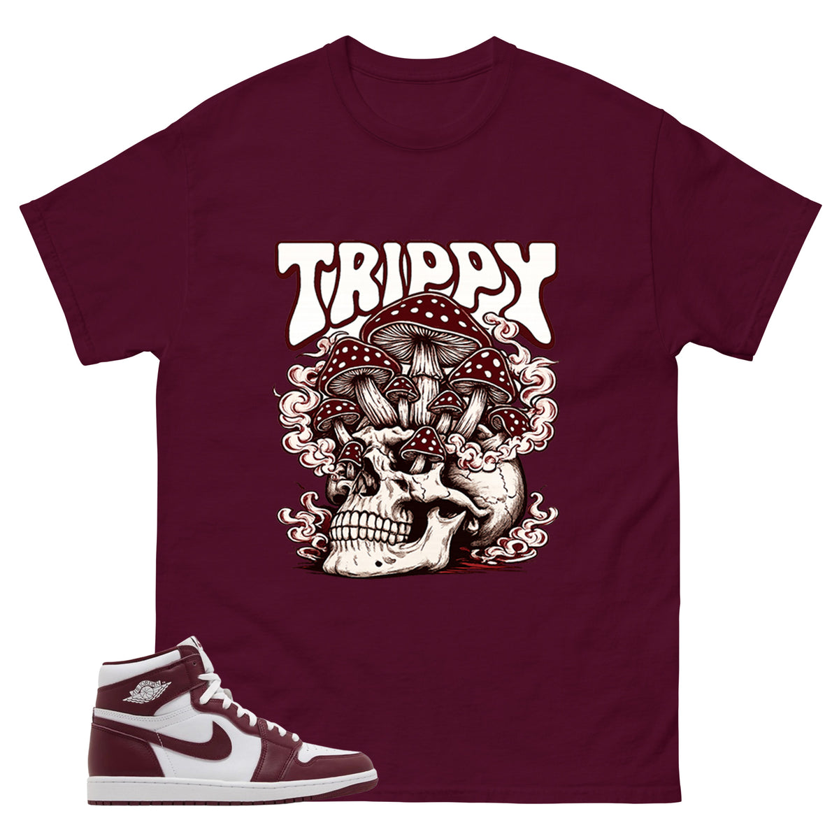 Artisanal Red 1s Zadago Shirt Trippy Skull Graphic