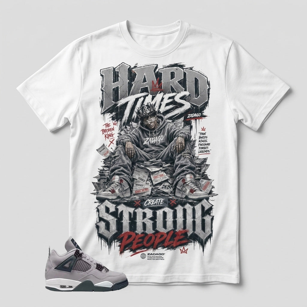 Atmosphere Grey 4s Zadago Shirt Hard Times Create Strong People Graphic