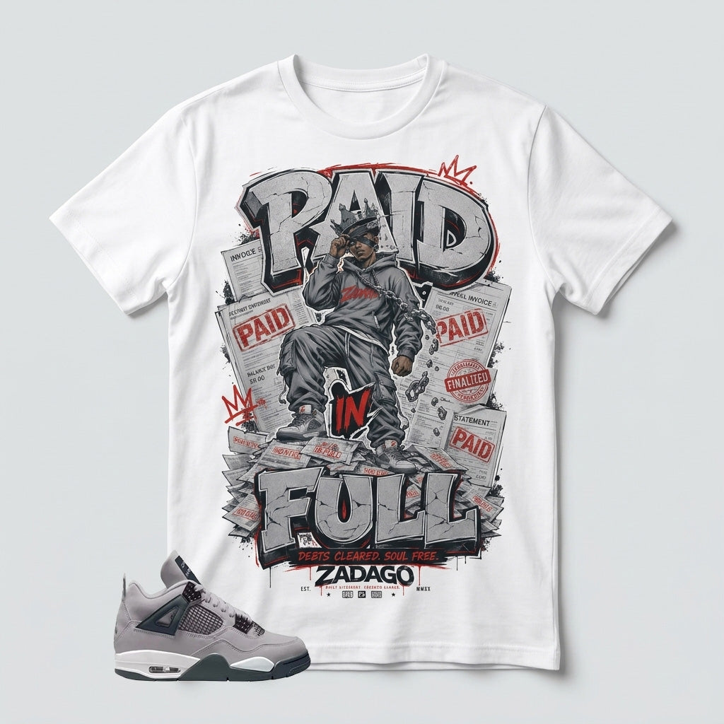 Atmosphere Grey 4s Zadago Shirt Paid In Full Graphic