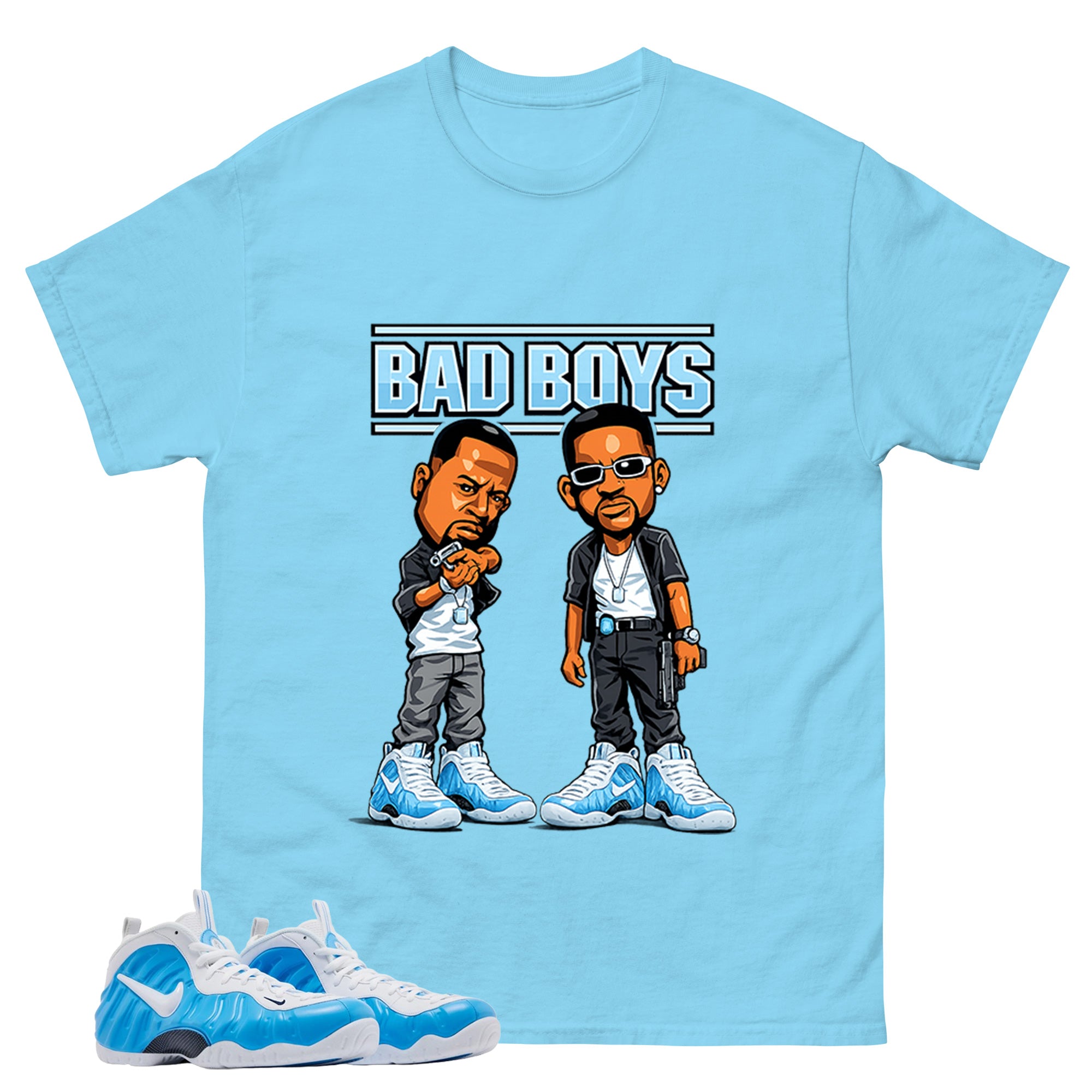 Bad Boys Graphic Tee - Shirt to Match Air Foamposite Pro University Blue