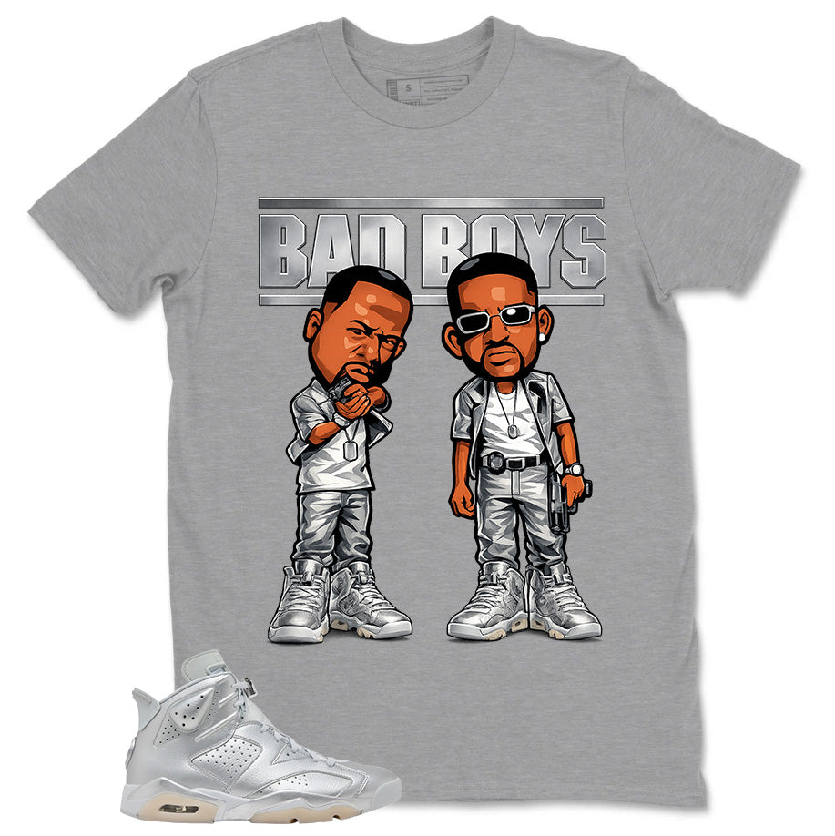 Bad Boys Shirt - Match Air Jordan 6 x Paris Saint-Germain Metallic Silver