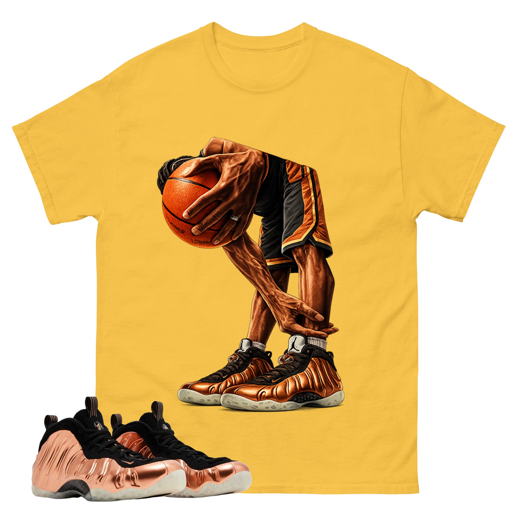 Ball Time Graphic Tee, Shirt to Match Air Foamposite One Copper, Air Foamposite Unisex Black Shirt