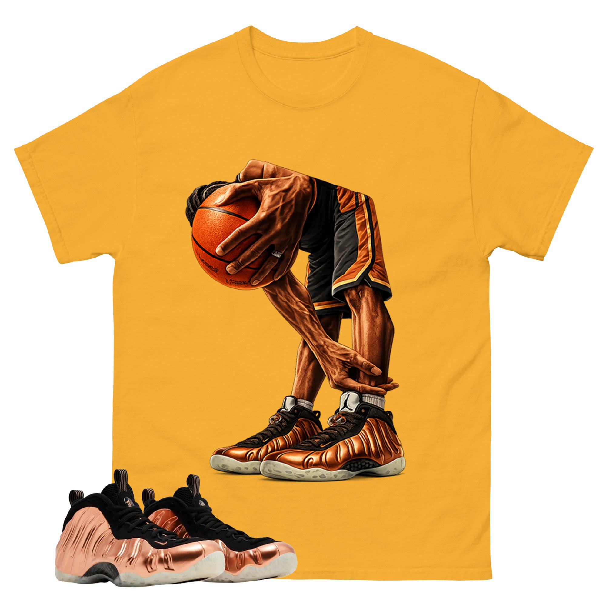 Ball Time Graphic Tee, Shirt to Match Air Foamposite One Copper, Air Foamposite Unisex Black Shirt