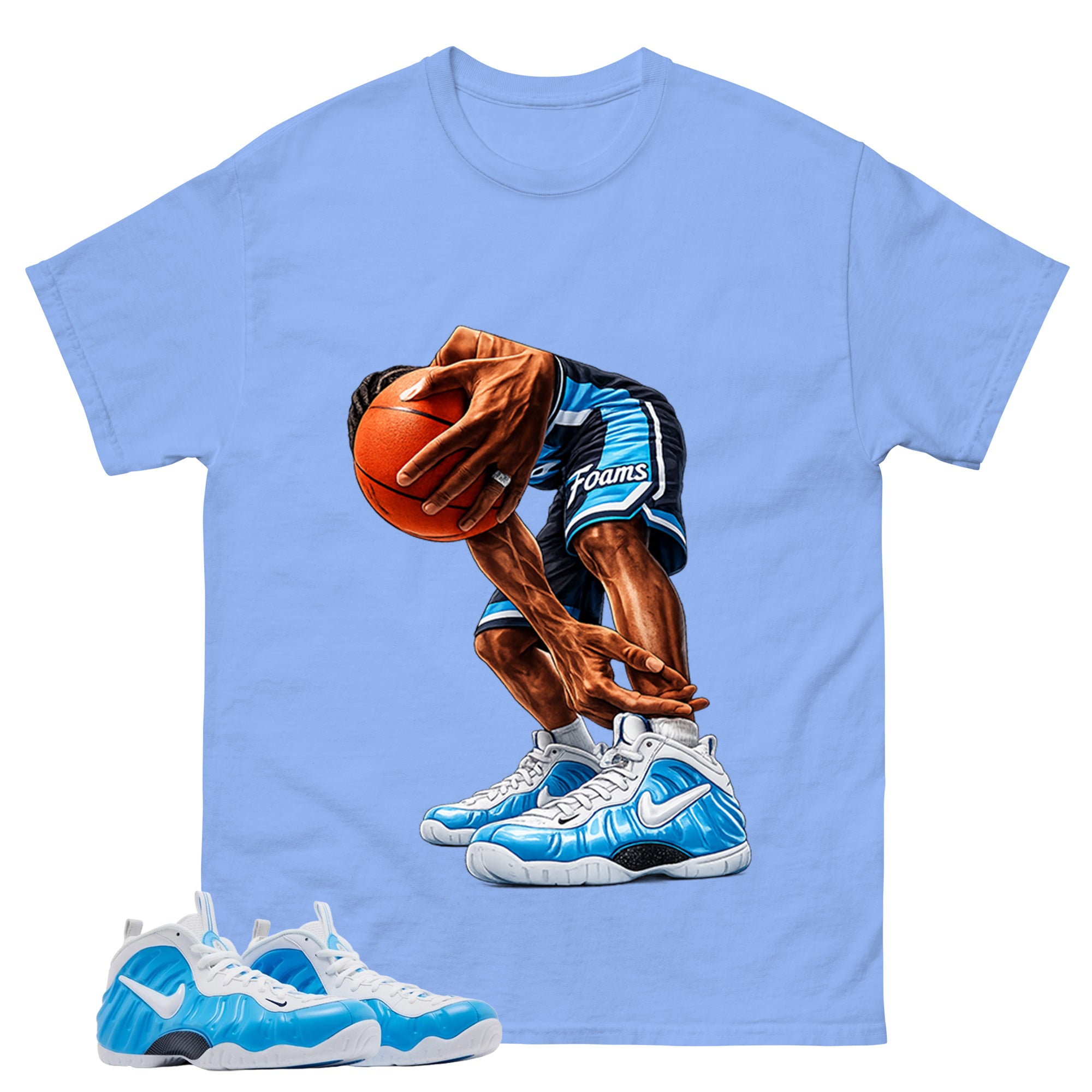 Ball Time Graphic Tee, Shirt to Match Air Foamposite Pro University Blue, Air Foamposite Unisex Blue Shirt