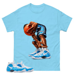 Ball Time Graphic Tee, Shirt to Match Air Foamposite Pro University Blue, Air Foamposite Unisex Blue Shirt