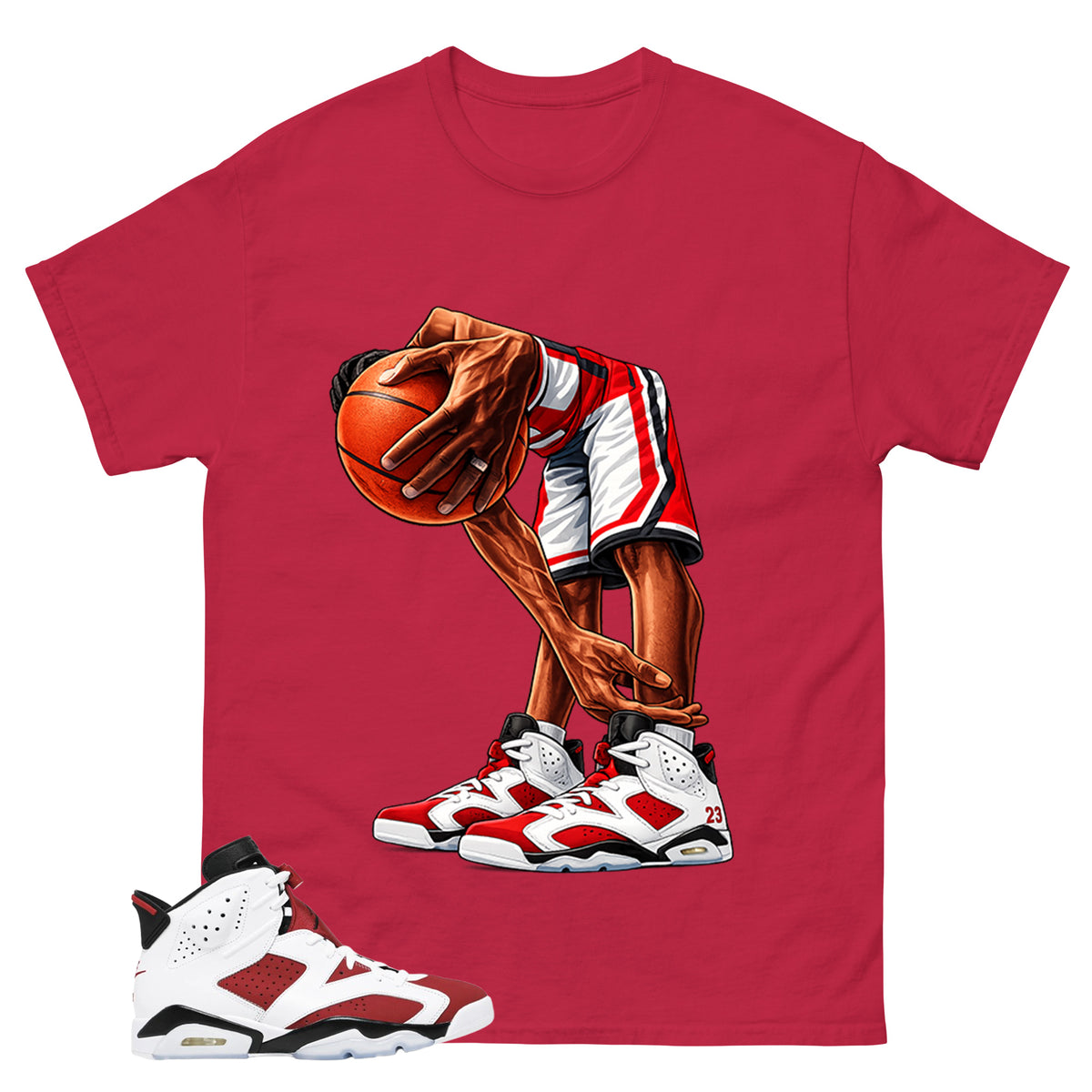 Ball Time Shirt - Match White Air Jordan 6 Carmine
