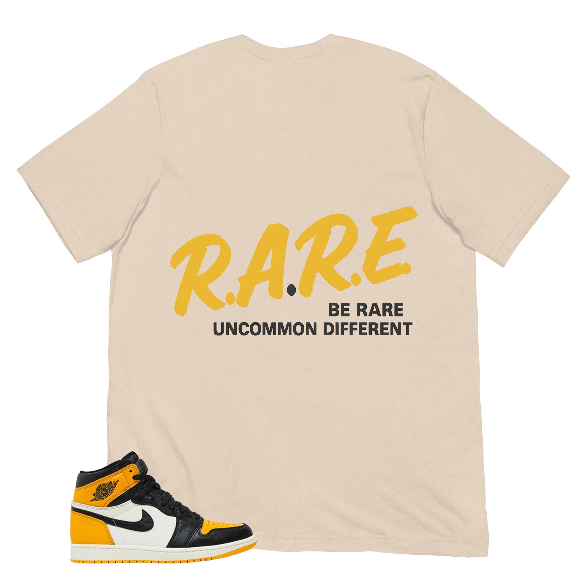 Be Rare Uncommon Different Shirt - Match Air Jordan 1 Yellow Toe