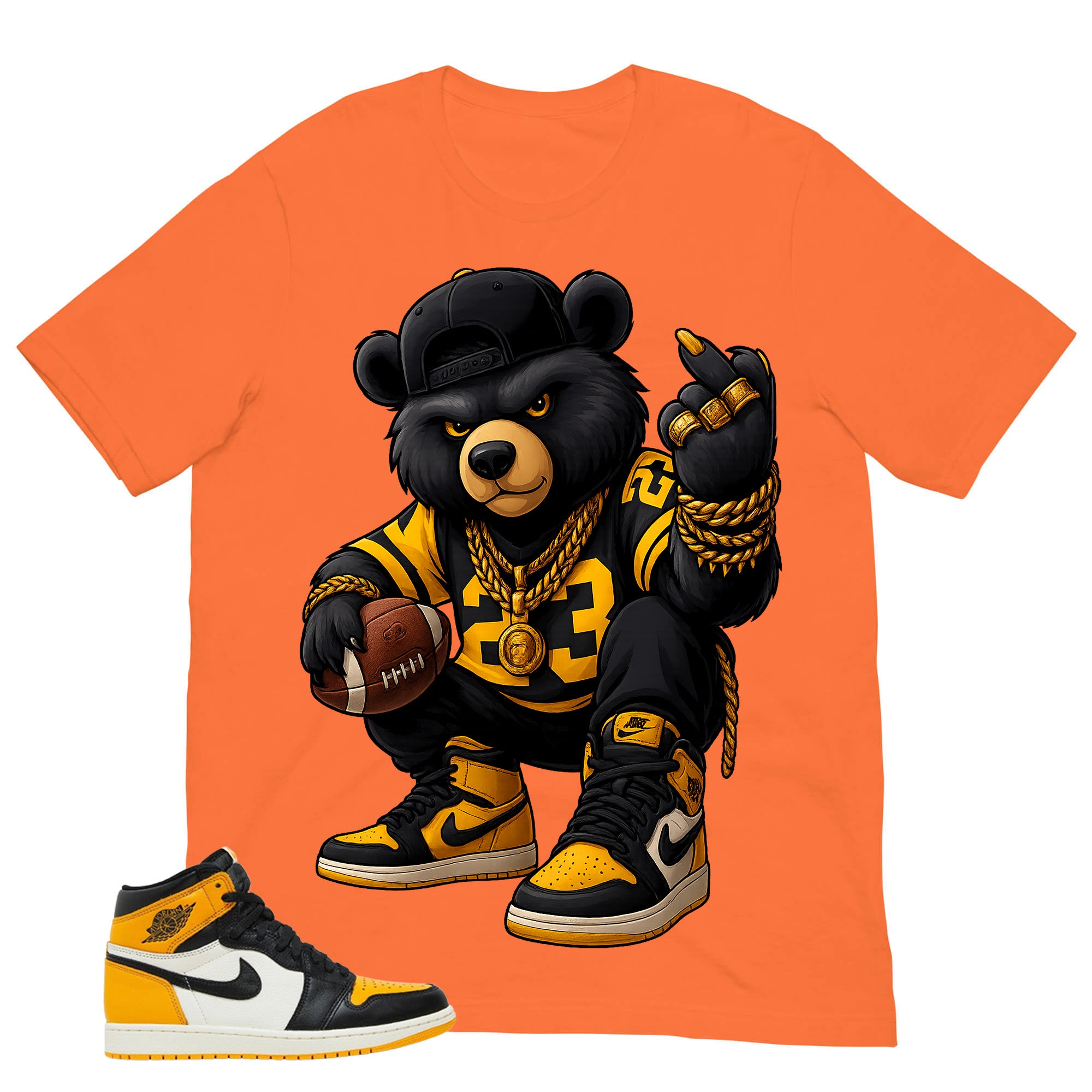 Bear 23 Shirt - Match Air Jordan 1 Yellow Toe