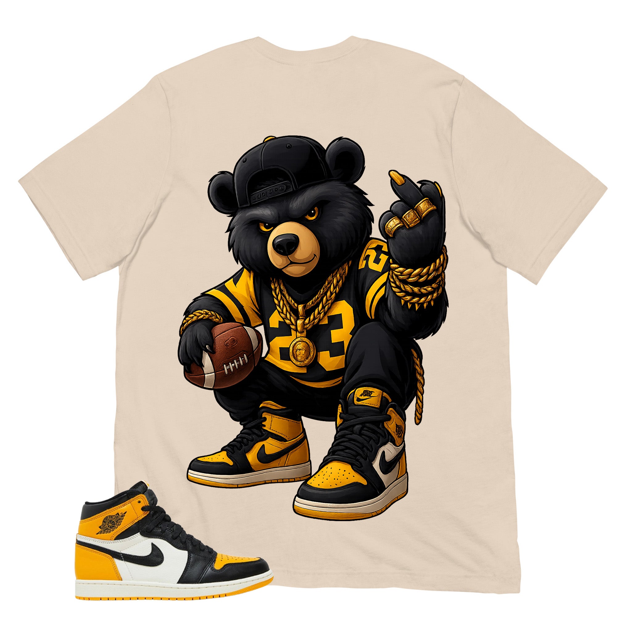 Bear 23 Shirt - Match Air Jordan 1 Yellow Toe