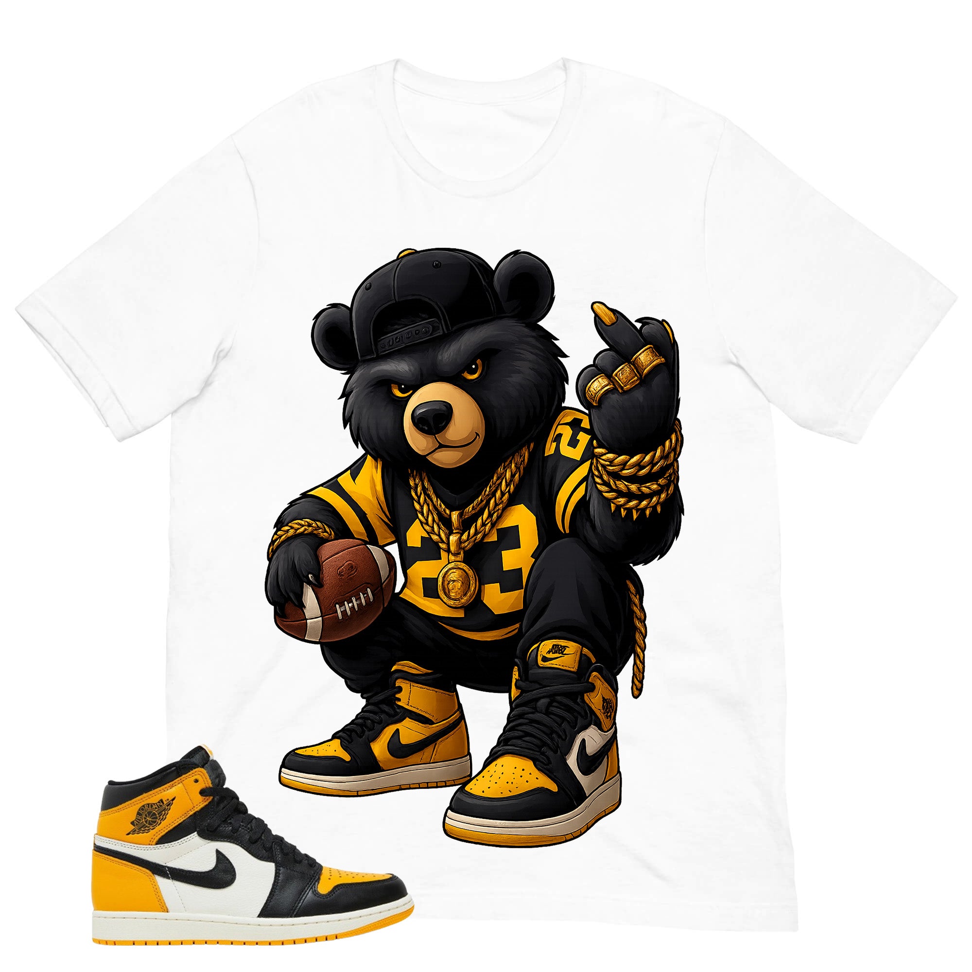 Bear 23 Shirt - Match Air Jordan 1 Yellow Toe