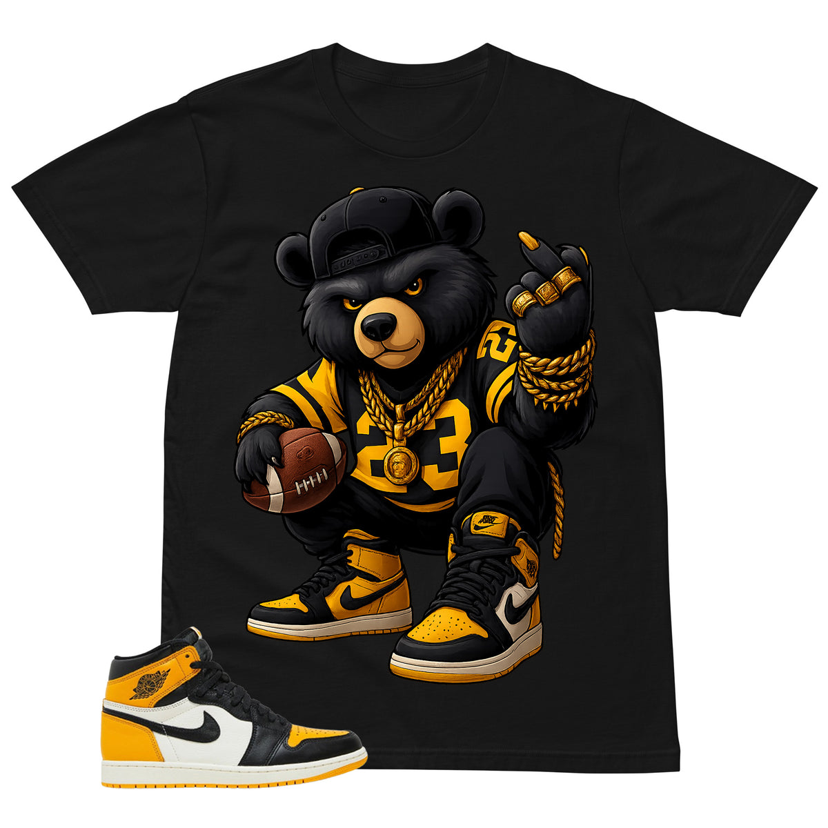 Bear 23 Shirt - Match Air Jordan 1 Yellow Toe