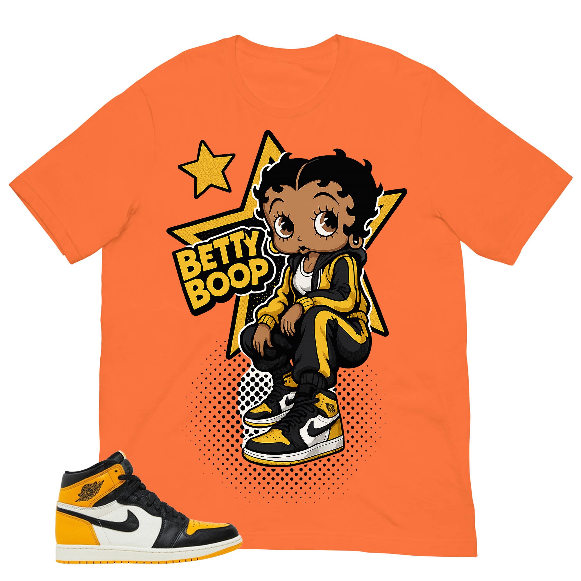 Betty Boop Girl Shirt - Match Air Jordan 1 Yellow Toe