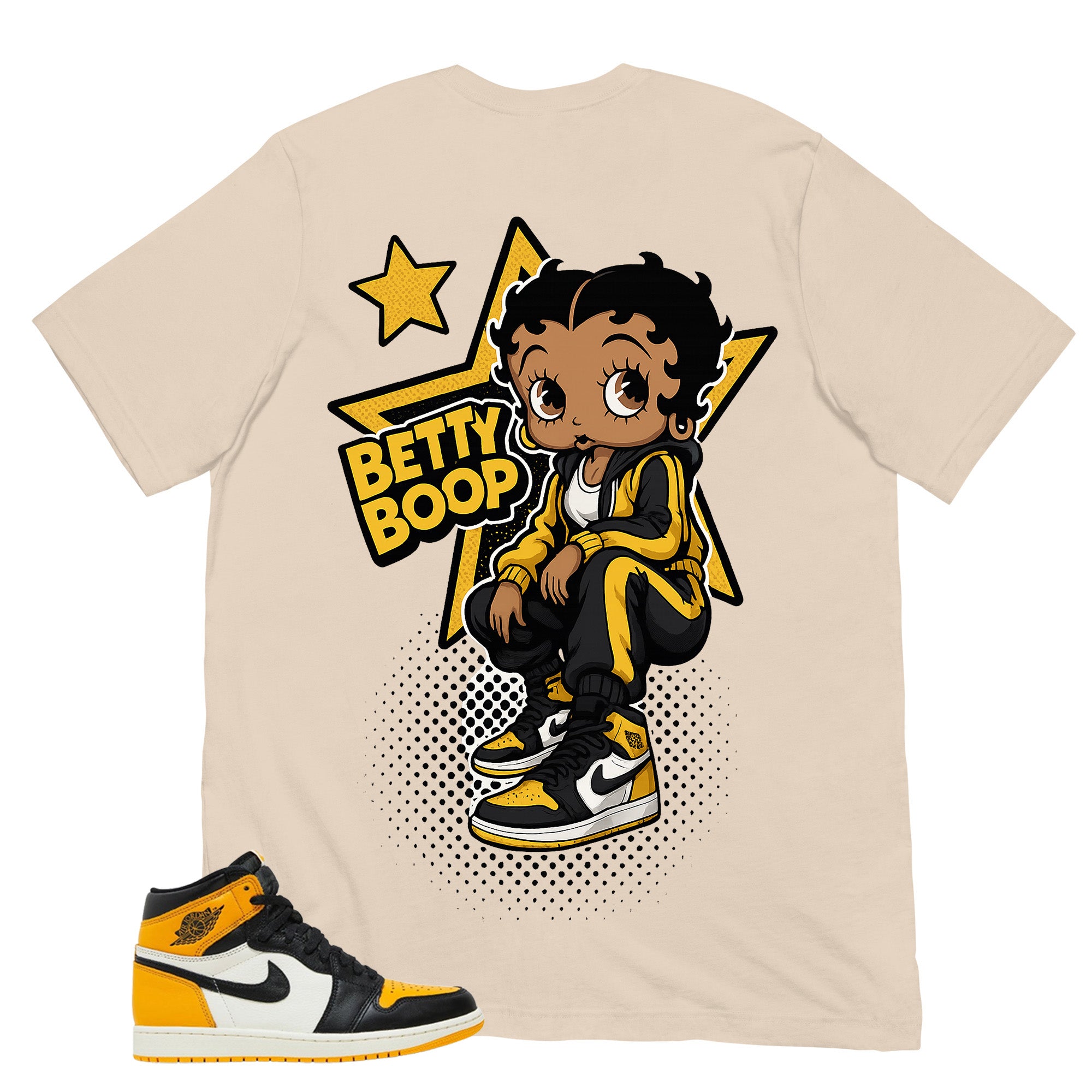 Betty Boop Girl Shirt - Match Air Jordan 1 Yellow Toe