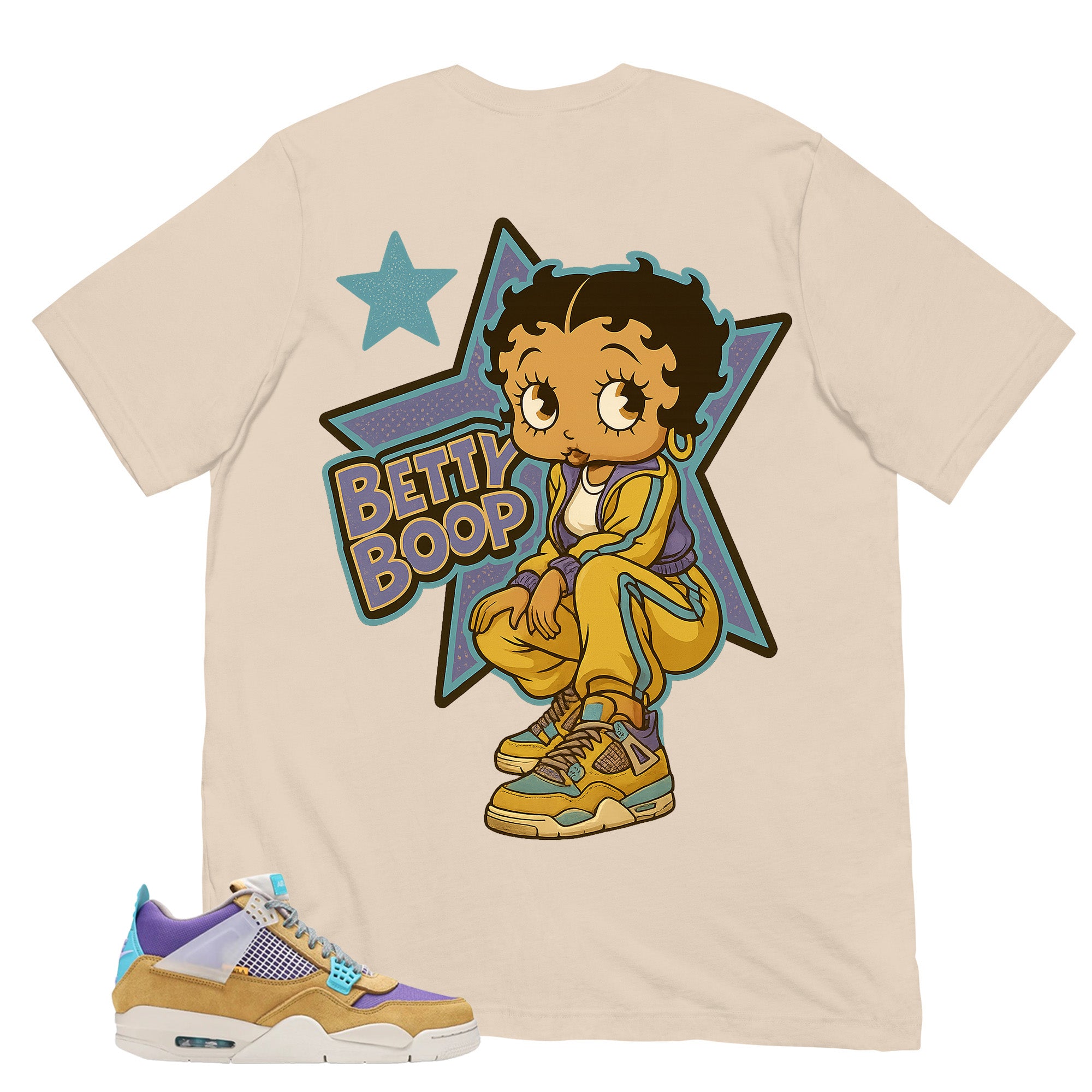Betty Boop Shirt - Match Union LA x Air Jordan 4 Desert Moss