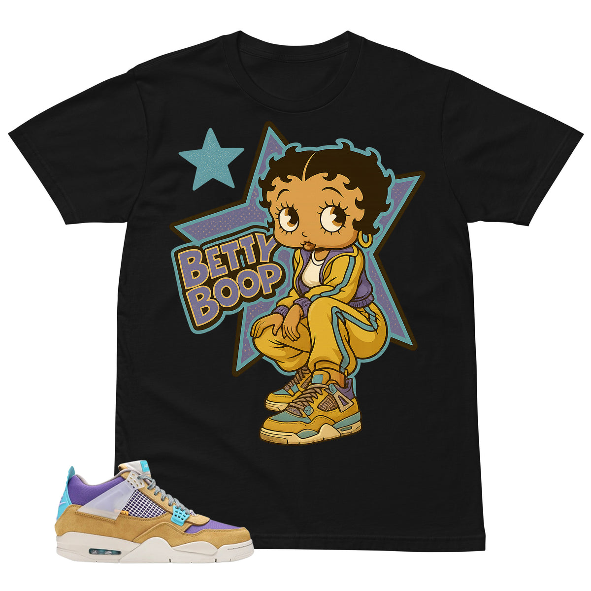Betty Boop Shirt - Match Union LA x Air Jordan 4 Desert Moss