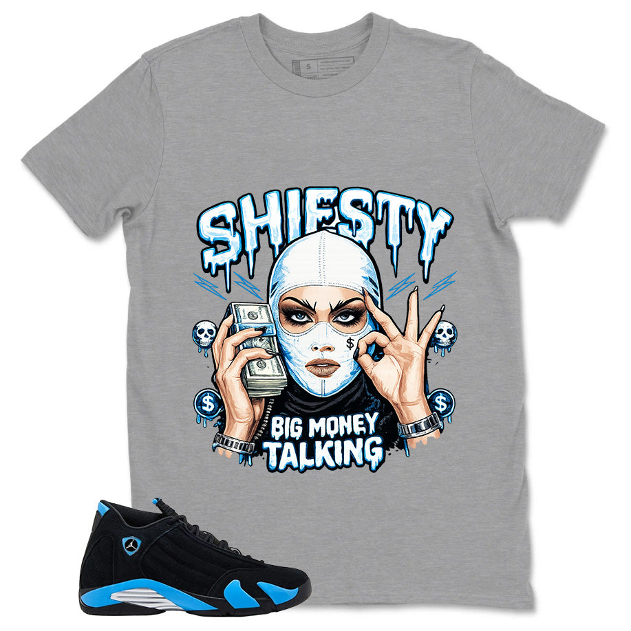 Big Money Talking  Shirt - Match Air Jordan 14 Black University Blue 2026