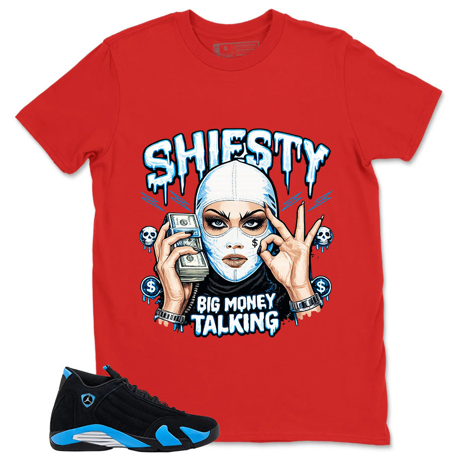 Big Money Talking  Shirt - Match Air Jordan 14 Black University Blue 2026