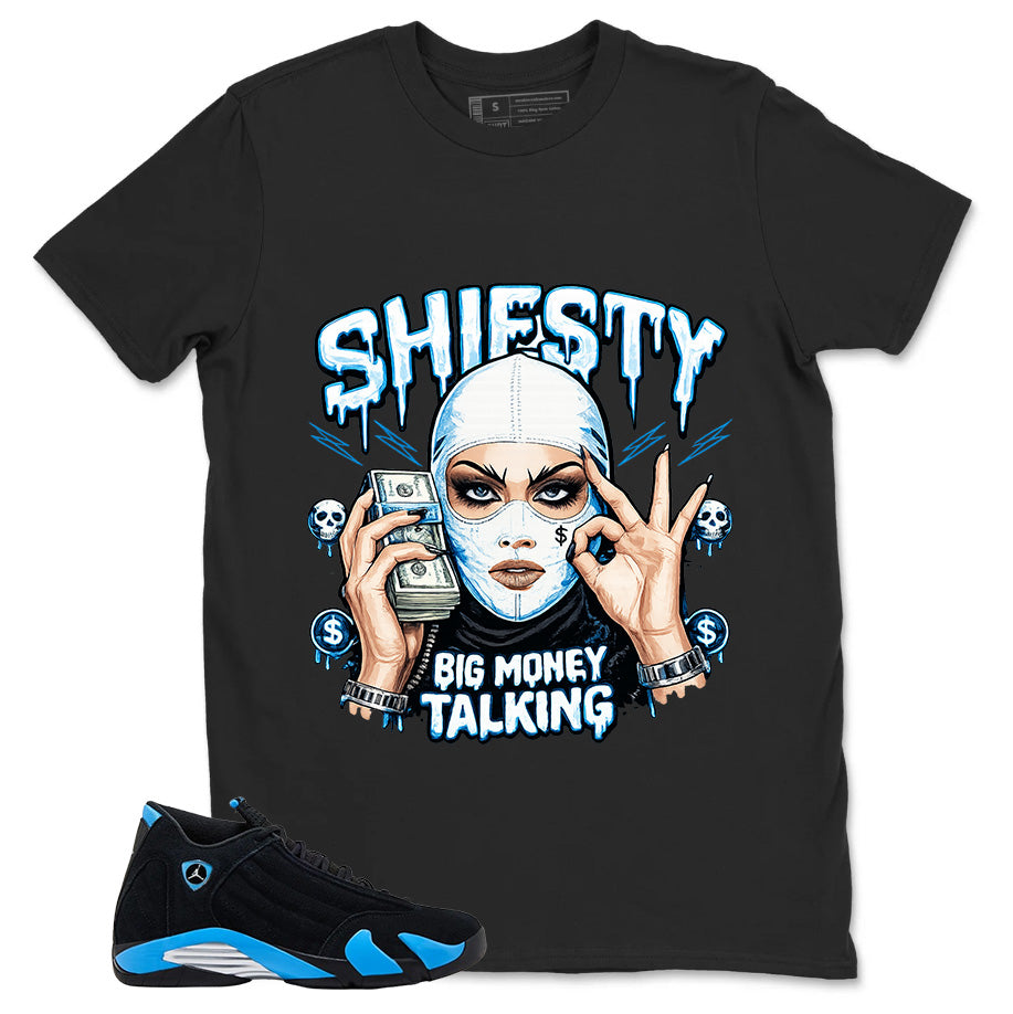 Big Money Talking  Shirt - Match Air Jordan 14 Black University Blue 2026