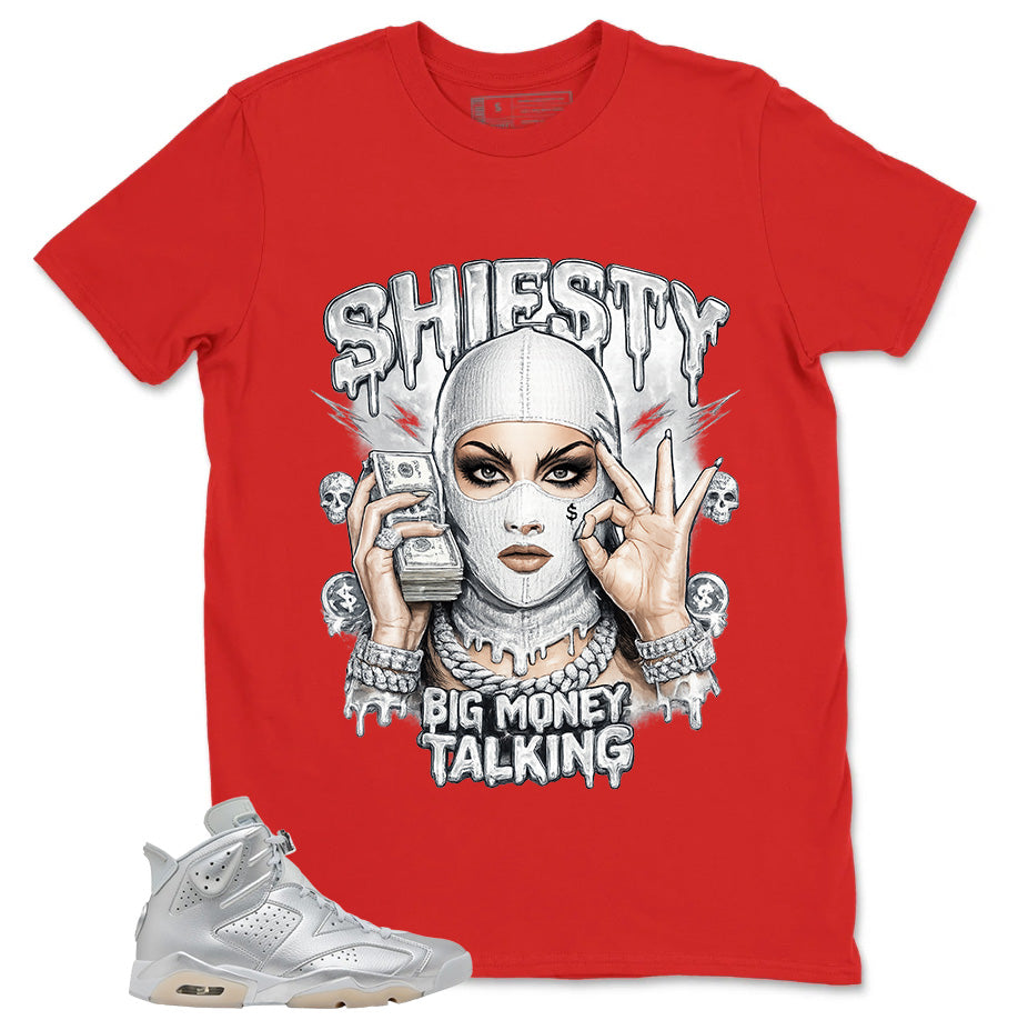 Big Money Talking Shirt - Match Air Jordan 6 x Paris Saint-Germain Metallic Silver