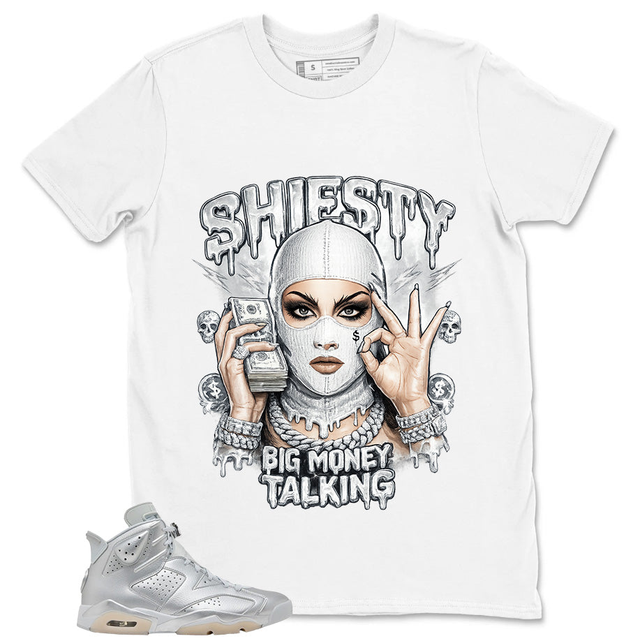 Big Money Talking Shirt - Match Air Jordan 6 x Paris Saint-Germain Metallic Silver
