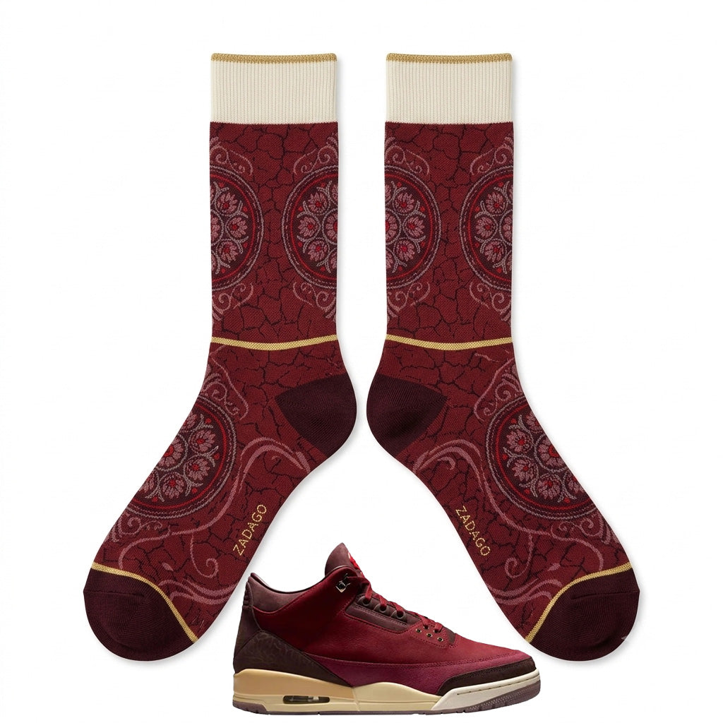 Bin23 Sneaker Match Socks – Air Jordan 3 Inspired Mid-Calf Crew Socks