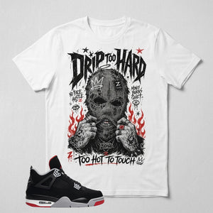 Black Bred 4s Zadago Shirt Drip Too Hard Graphic