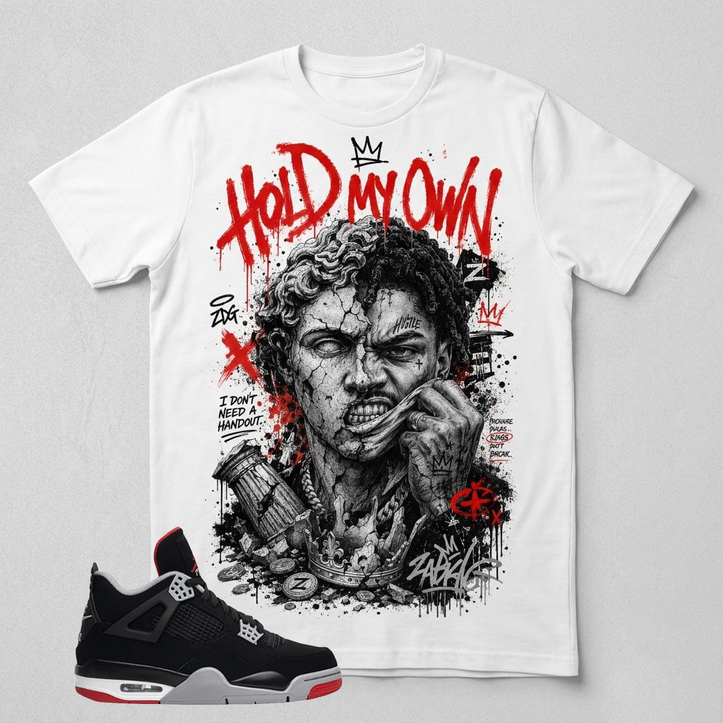 Black Bred 4s Zadago Shirt Hold My Own Graphic