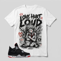 Black Bred 4s Zadago Shirt Love Heart Loud Graphic