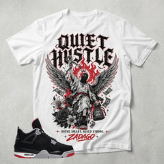 Black Bred 4s Zadago Shirt Quiet Hustle Graphic