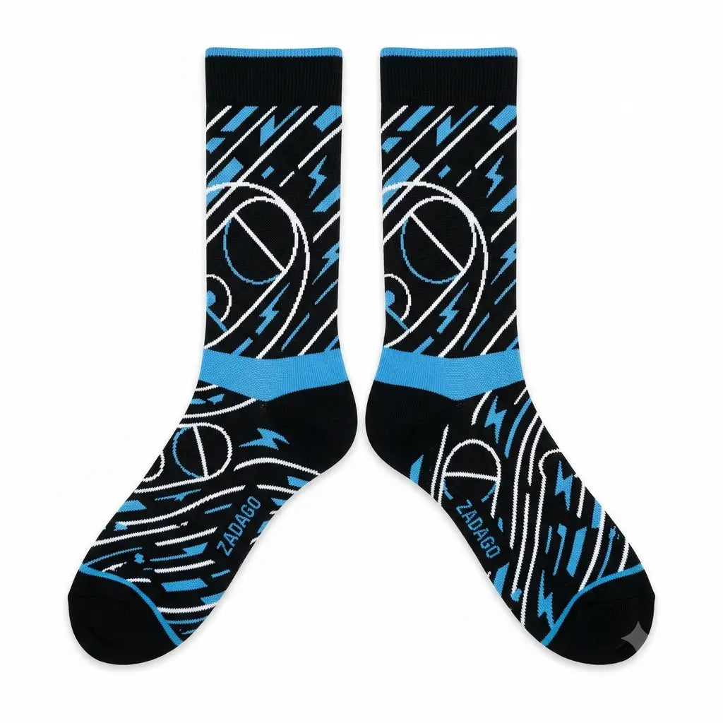 Black Carolina Sneaker Match Socks – Air Jordan 5 Inspired Mid-Calf Crew Socks