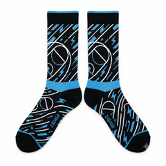 Black Carolina Sneaker Match Socks – Air Jordan 5 Inspired Mid-Calf Crew Socks