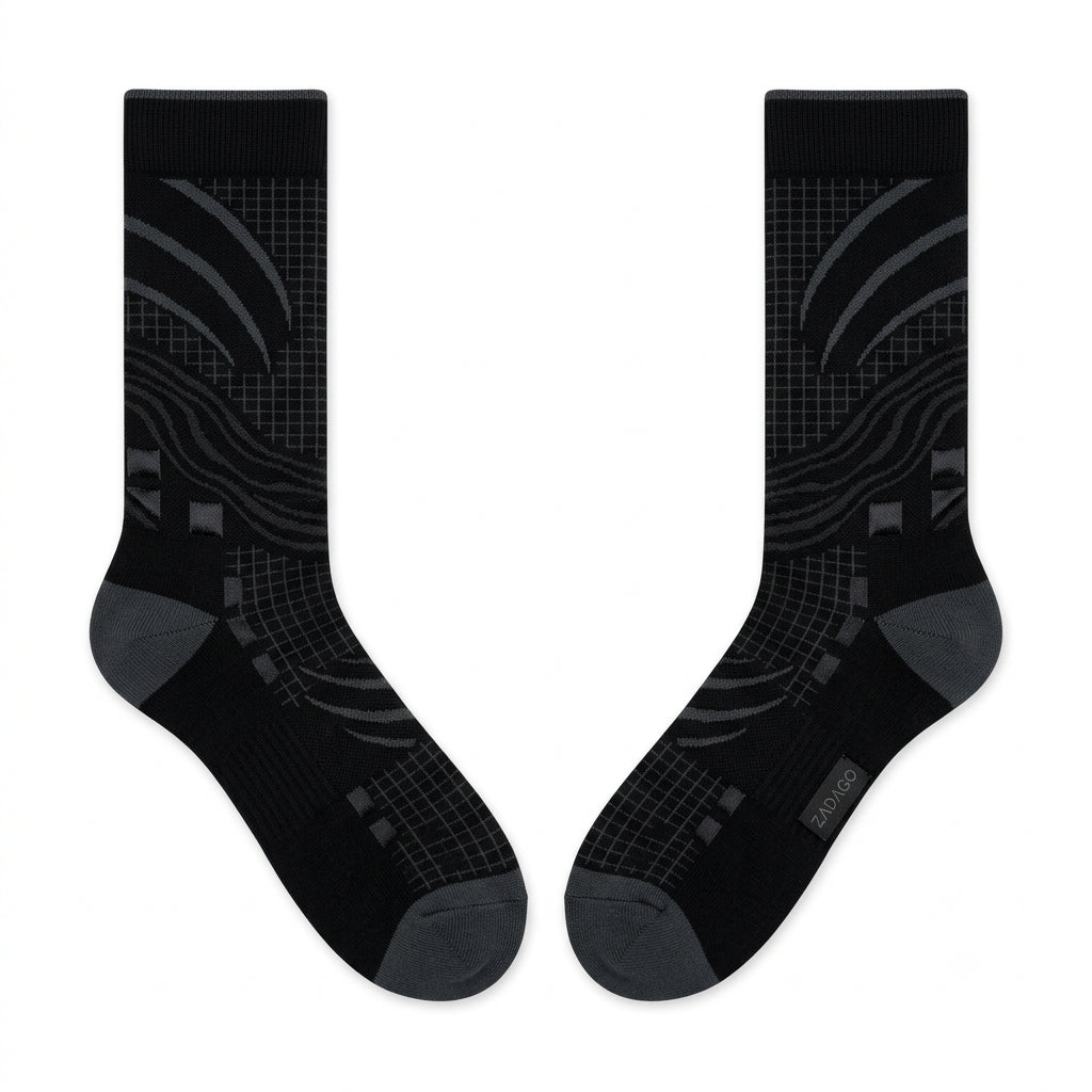 Black Cat 2025 Sneaker Match Socks – Air Jordan 3 Retro Black Cat Inspired Mid-Calf Crew Socks Unisex