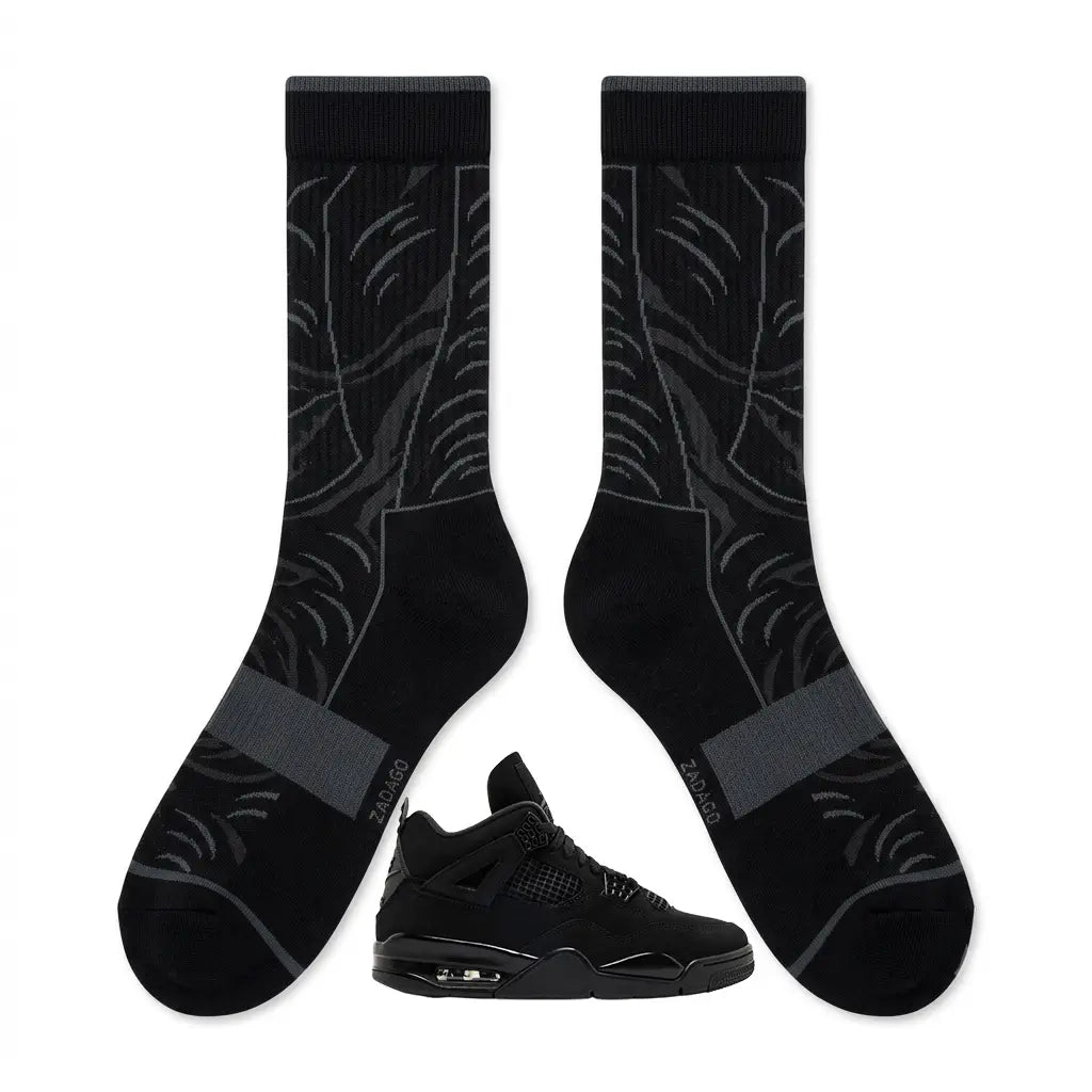 Black Cat Socks – Air Jordan 4 Retro Inspired Mid-Calf Unisex Crew Socks