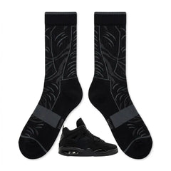 Black Cat Socks – Air Jordan 4 Retro Inspired Mid-Calf Unisex Crew Socks