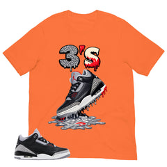 Black Cement 3s Zadago Shirt 3's Dripping Graphic