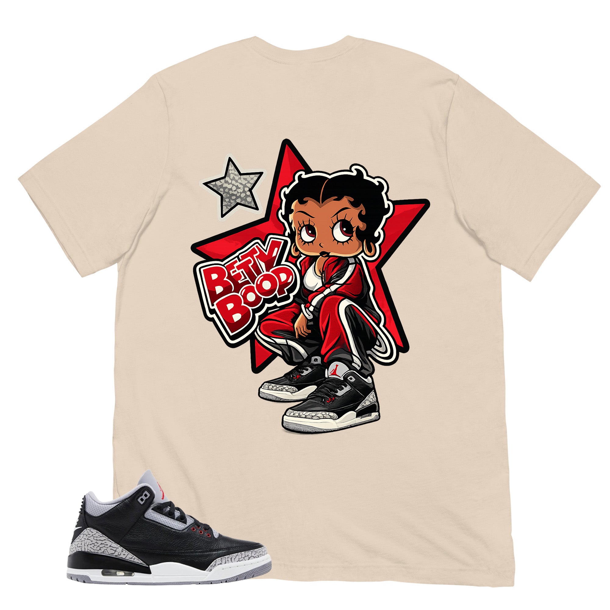 Black Cement 3s Zadago Shirt Betty Boop Graphic