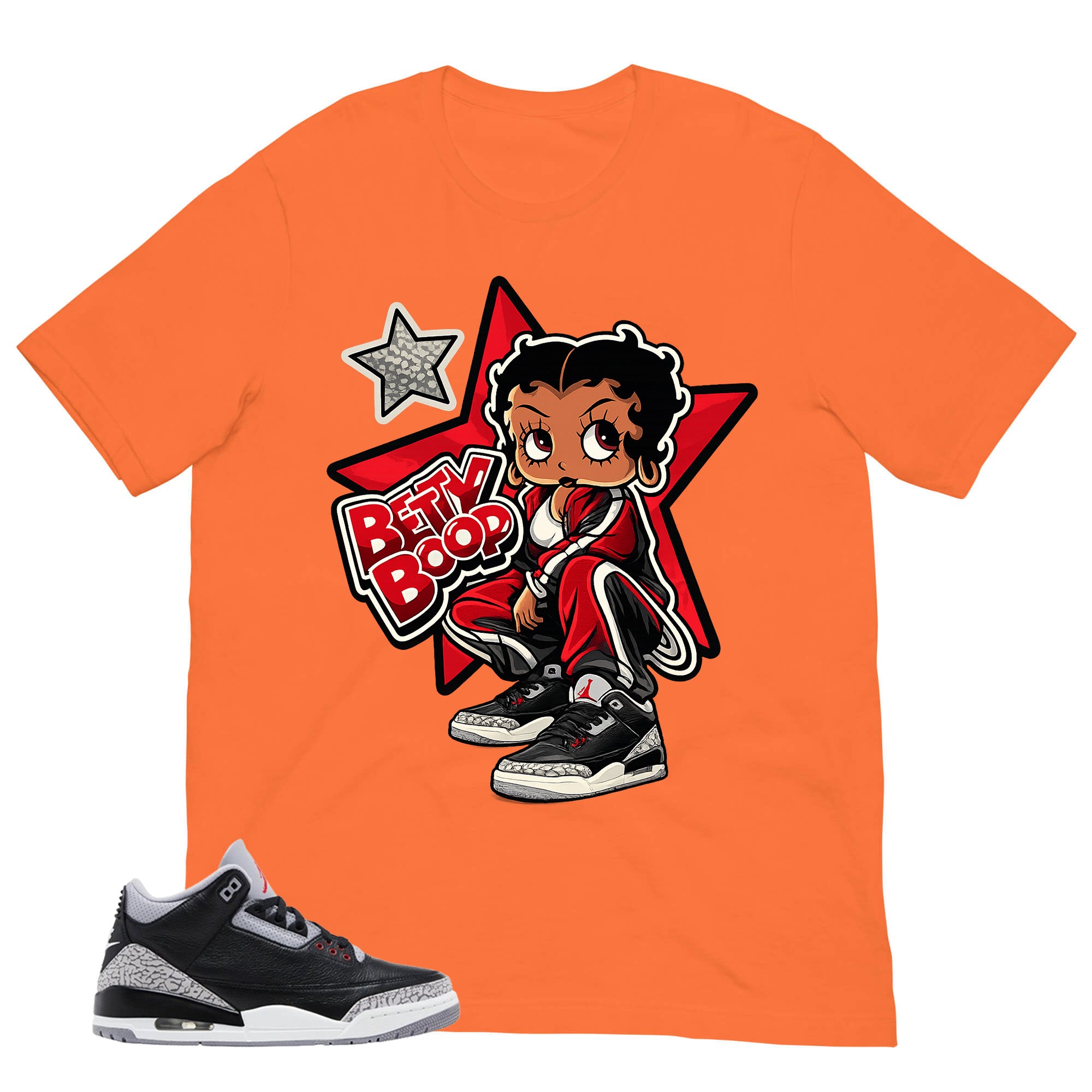 Black Cement 3s Zadago Shirt Betty Boop Graphic