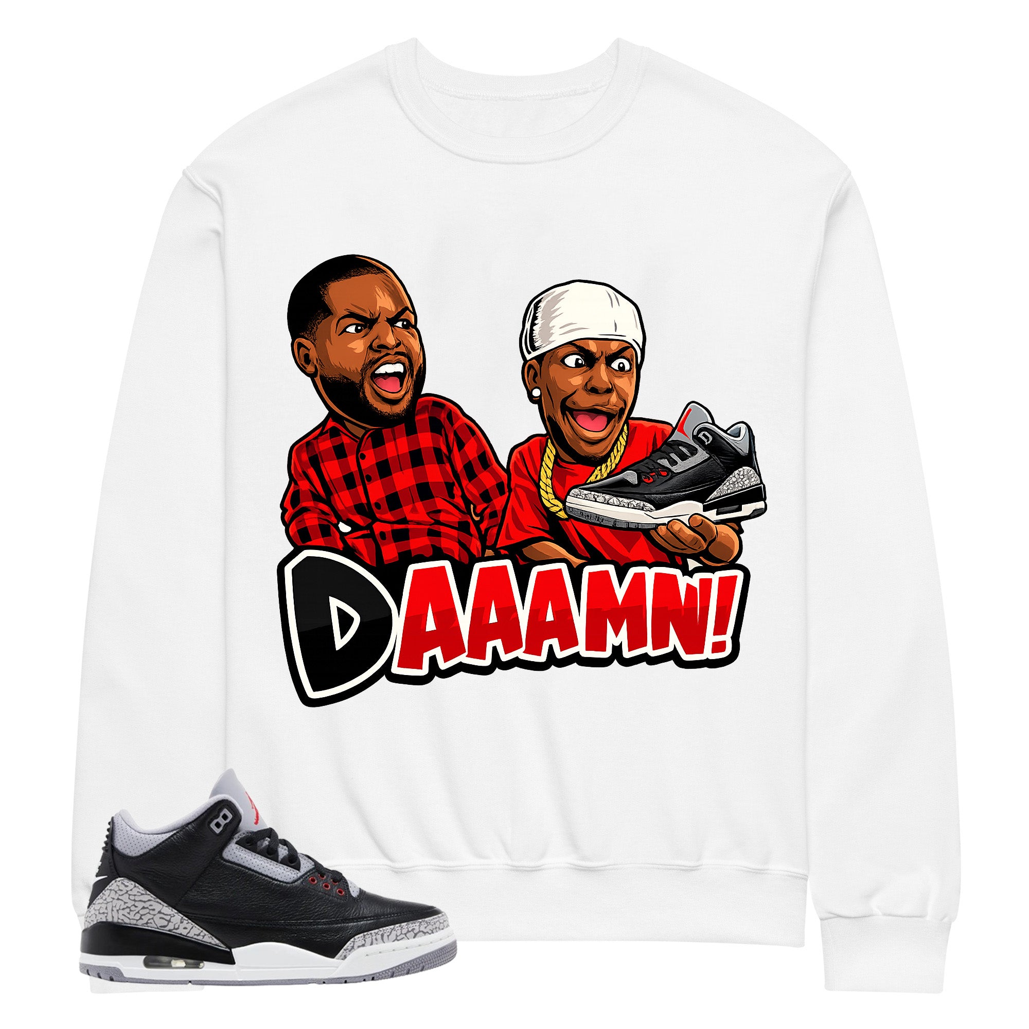 Black Cement 3s Zadago Shirt Daaamn Sneaker Graphic