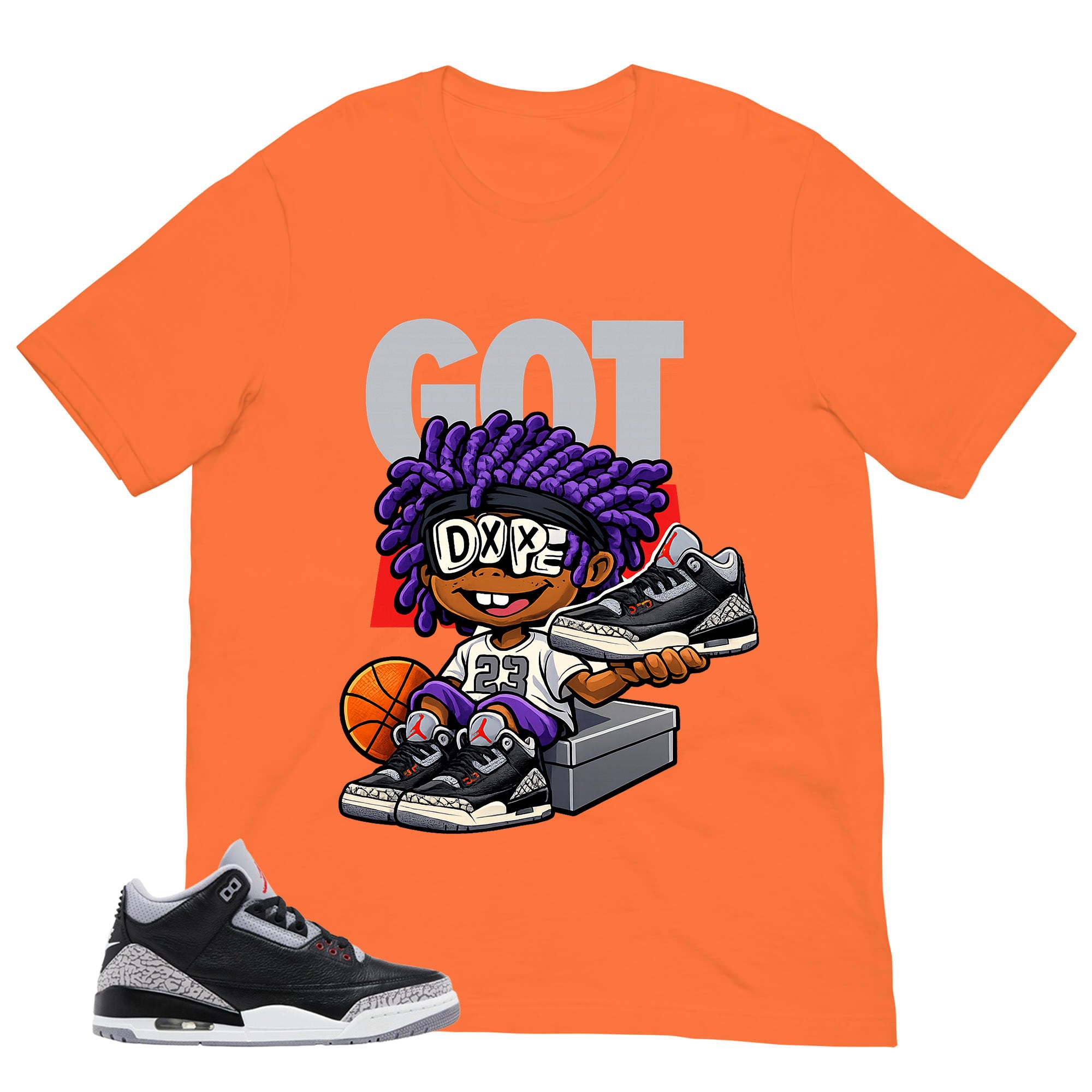 Black Cement 3s Zadago Shirt Got Em Dope Graphic
