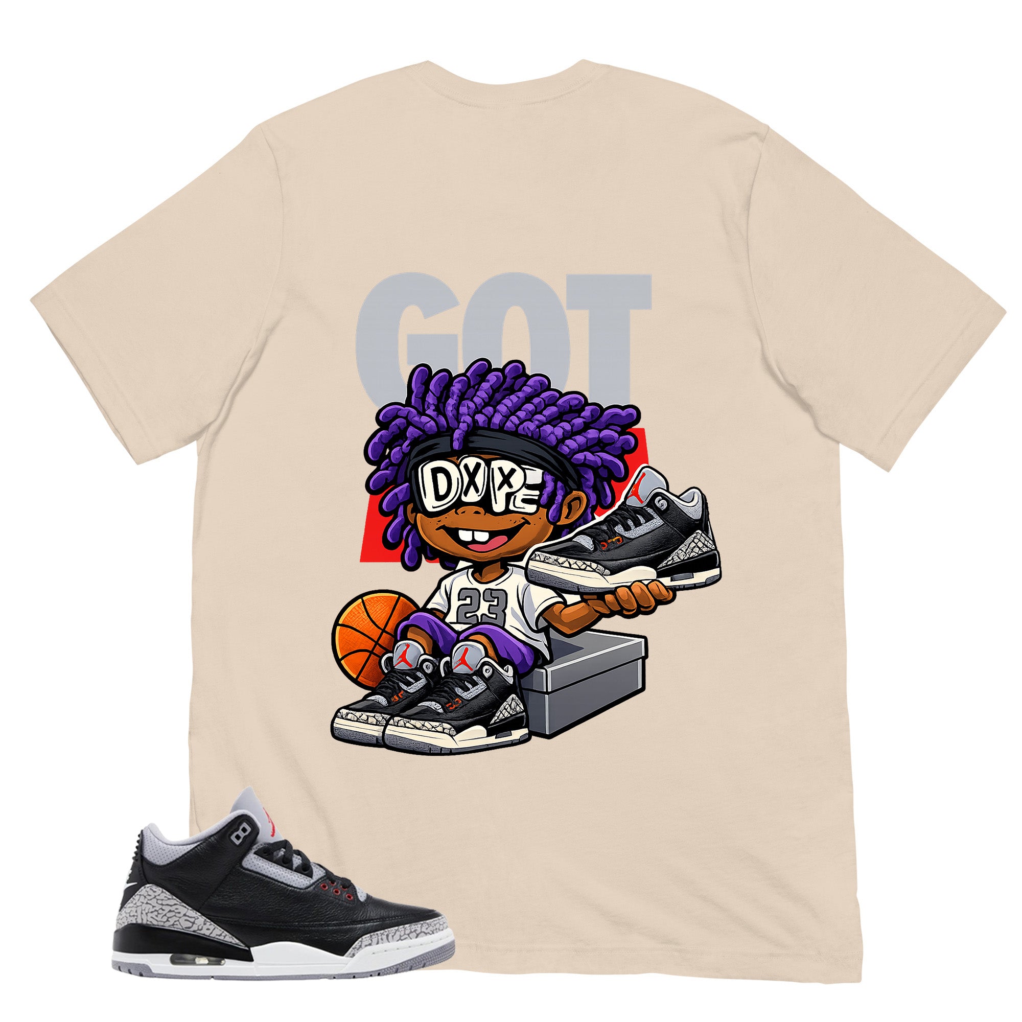 Black Cement 3s Zadago Shirt Got Em Dope Graphic