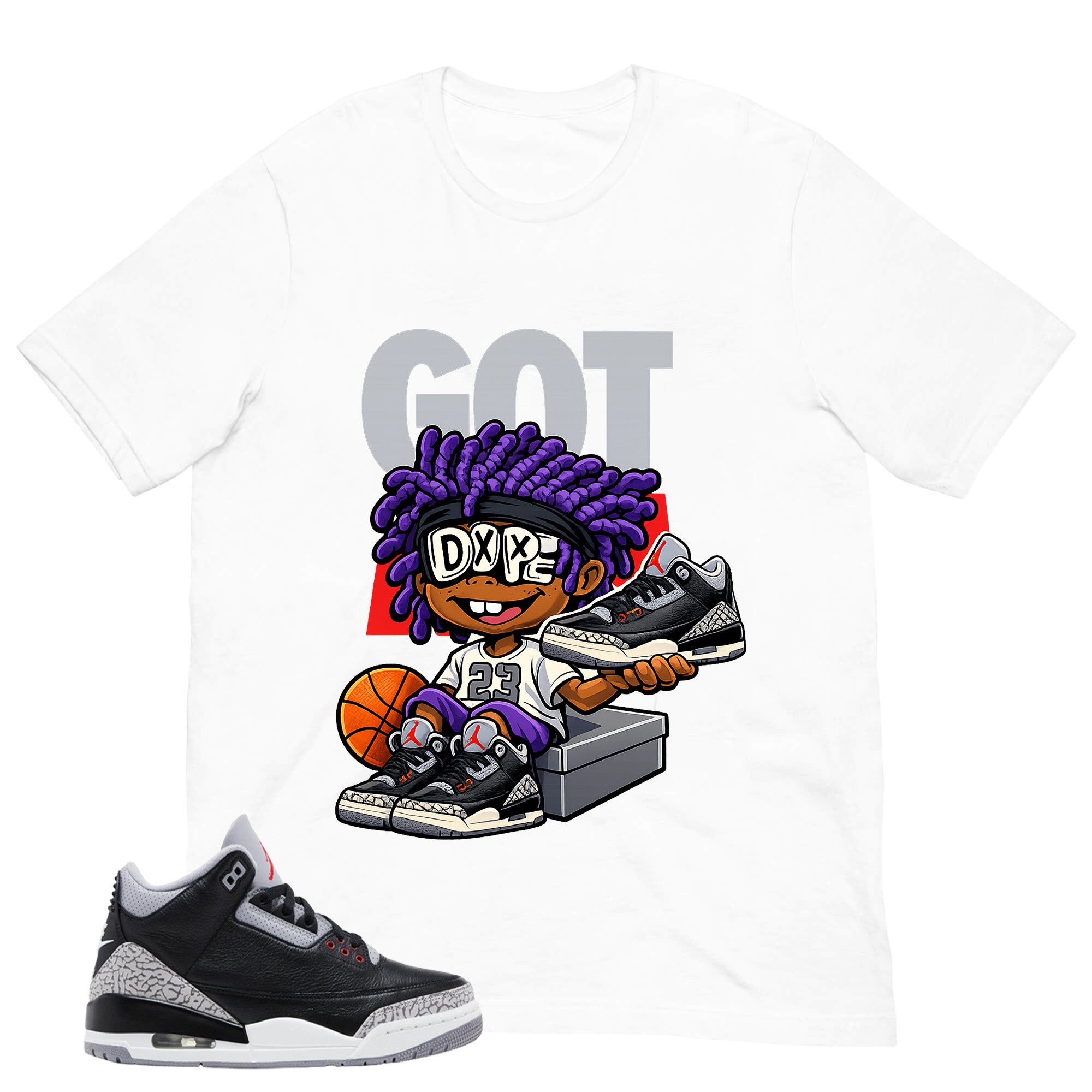 Black Cement 3s Zadago Shirt Got Em Dope Graphic