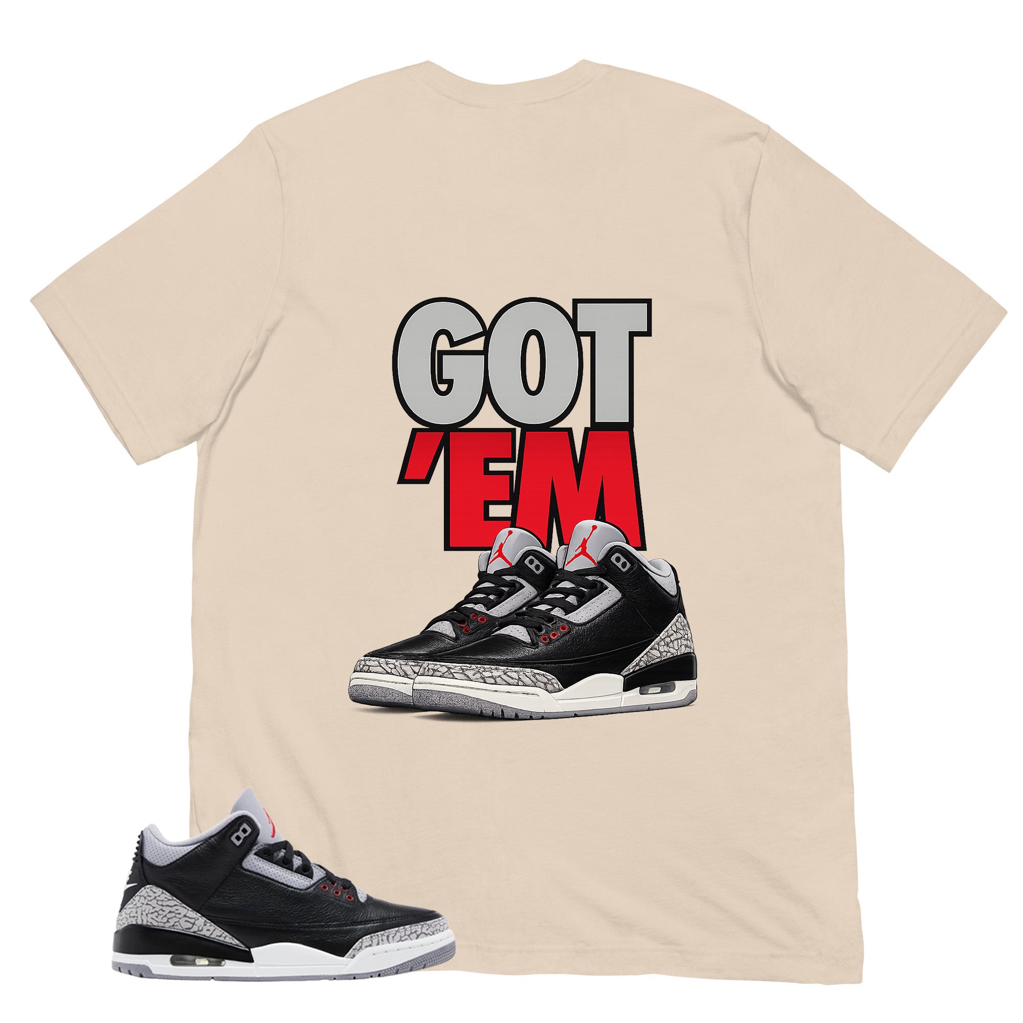 Black Cement 3s Zadago Shirt Got Em Graphic